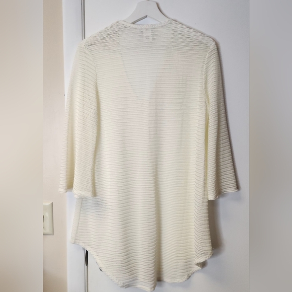Jordan Taylor Swim Cover Up Mesh Tunic Bell Sleeve In Ivory Size M - Picture 3 of 11
